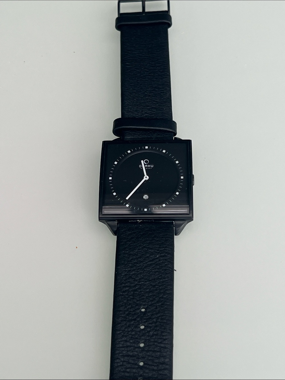 Obrku Black Men's Watch with Minimal Dial New Battery